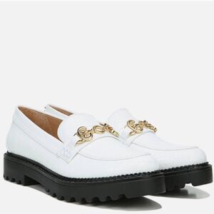 Circus by Sam Edelman Deana Lug Sole Platform Loafers White Croc Patent Size 5.5